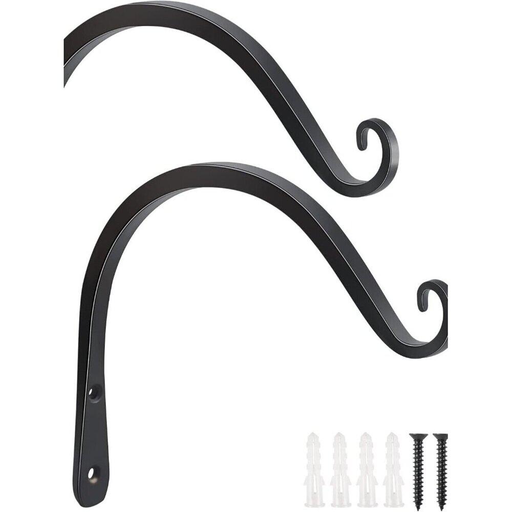 Heavy Duty Plant Hooks - 2 Pack 8 Inch Wall Mounted Hanging Brackets, 44lb